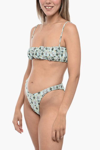 Gathered Bikini Set with Bandeau Top