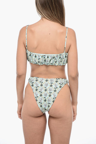 Gathered Bikini Set with Bandeau Top