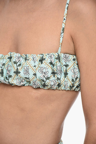 Gathered Bikini Set with Bandeau Top