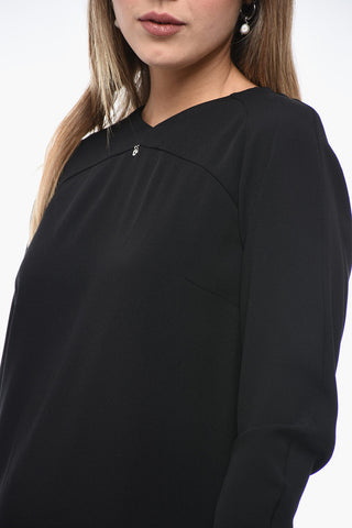 Long-Sleeve Mini Dress with Back Zip
