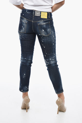 Jeans Crop Jennifer Fit con Dettagli Distressed 14cm