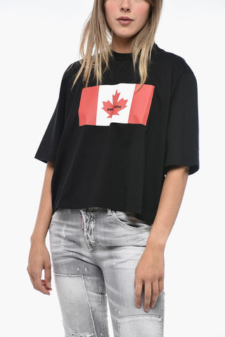 Oversized Crop T-Shirt with Logo