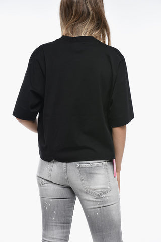 Oversized Crop T-Shirt with Logo