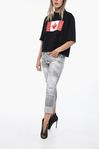 Oversized Crop T-Shirt with Logo