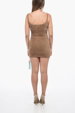 SEASONAL Fuzzy Mini Dress with Contrasting Lettering