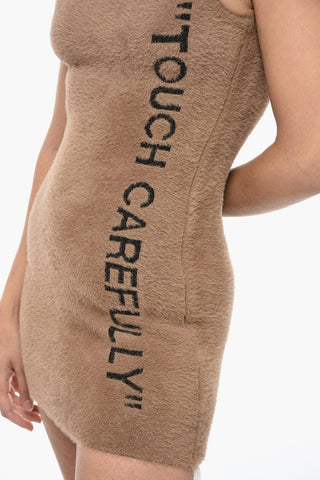 SEASONAL Fuzzy Mini Dress with Contrasting Lettering