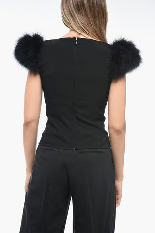 Crop-Top GOTH BRA mit Federbesatz