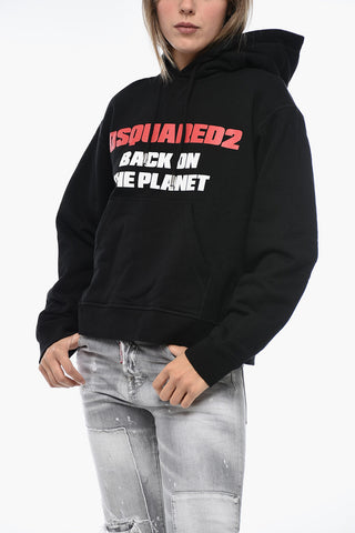 Printed BACK ON THE PLANET Hoodie Sweatshirt 