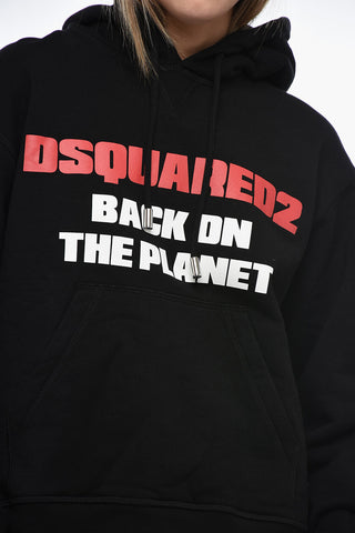 Printed BACK ON THE PLANET Hoodie Sweatshirt 