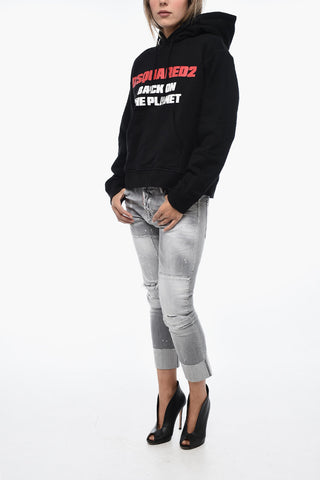 Printed BACK ON THE PLANET Hoodie Sweatshirt 