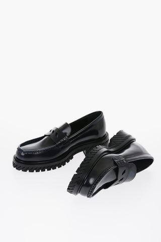 Leather COMBAT Penny Loafers with Carrion Sole