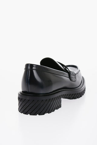 Leather COMBAT Penny Loafers with Carrion Sole