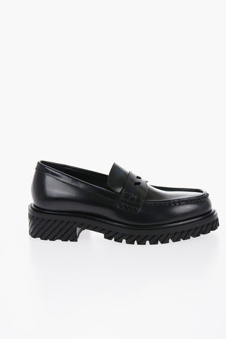 Leather COMBAT Penny Loafers with Carrion Sole