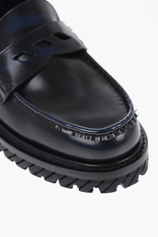 Leather COMBAT Penny Loafers with Carrion Sole