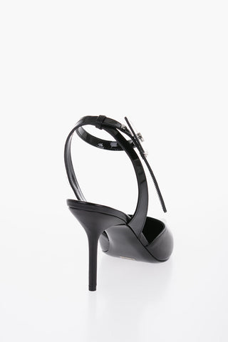 Leather Slingbacks with Patent Detail