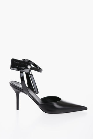 Leather Slingbacks with Patent Detail
