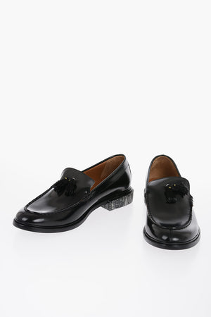 Tassel-Loafer aus Leder mit Marmor-Effekt-Sohle