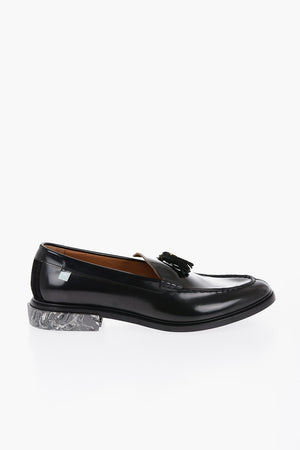 Tassel-Loafer aus Leder mit Marmor-Effekt-Sohle