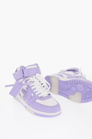 Lace-up OUT OF OFFICE Leather Sneakers with Velcro Closure