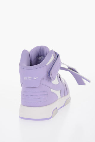 Lace-up OUT OF OFFICE Leather Sneakers with Velcro Closure