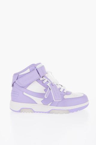 Lace-up OUT OF OFFICE Leather Sneakers with Velcro Closure