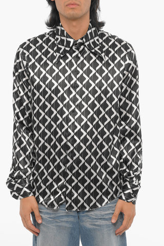 Frayed Hem Satin Shirt