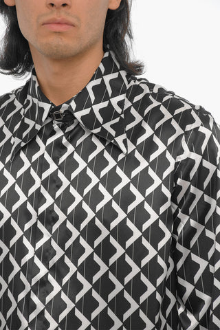 Frayed Hem Satin Shirt