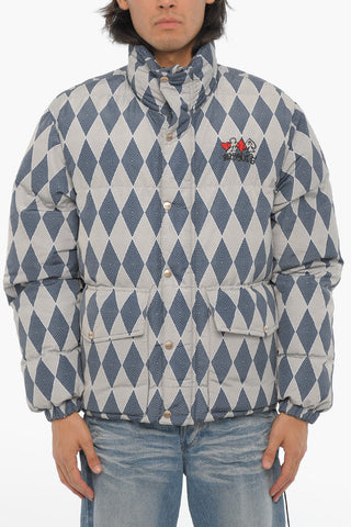 Two-Tone Padded Jacket with Snap Buttons
