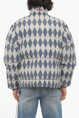 Two-Tone Padded Jacket with Snap Buttons