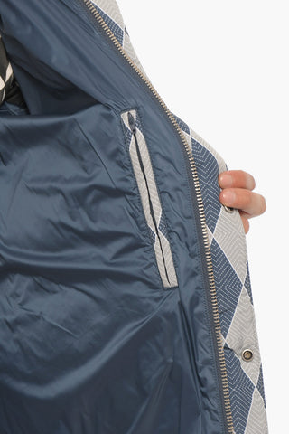 Two-Tone Padded Jacket with Snap Buttons