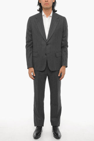 Chalk Stripe Virgin Wool Side Vents 2-Button Suit