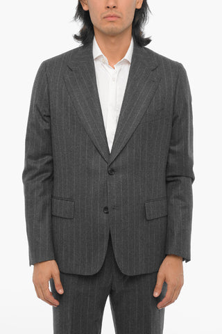 Chalk Stripe Virgin Wool Side Vents 2-Button Suit
