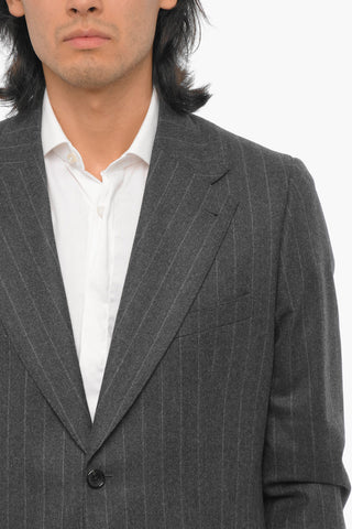 Chalk Stripe Virgin Wool Side Vents 2-Button Suit