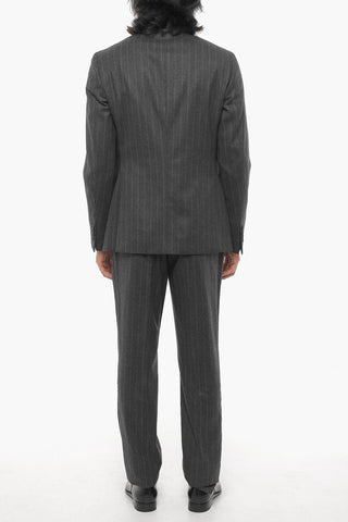 Chalk Stripe Virgin Wool Side Vents 2-Button Suit