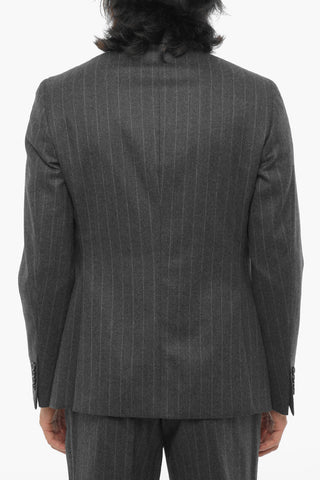Chalk Stripe Virgin Wool Side Vents 2-Button Suit