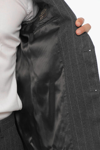 Chalk Stripe Virgin Wool Side Vents 2-Button Suit