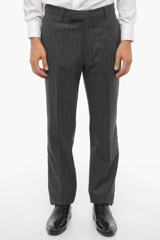 Chalk Stripe Virgin Wool Side Vents 2-Button Suit