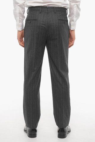 Chalk Stripe Virgin Wool Side Vents 2-Button Suit