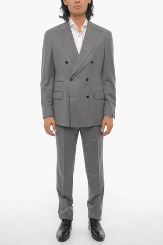 Side Vents Peak Lapel Double Breasted Suit
