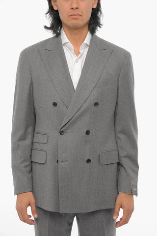 Side Vents Peak Lapel Double Breasted Suit