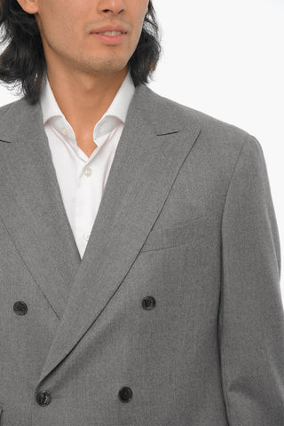 Side Vents Peak Lapel Double Breasted Suit