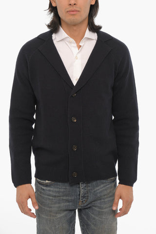 Solid Color Virgin Wool Cardigan