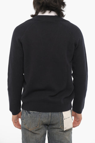 Solid Color Virgin Wool Cardigan