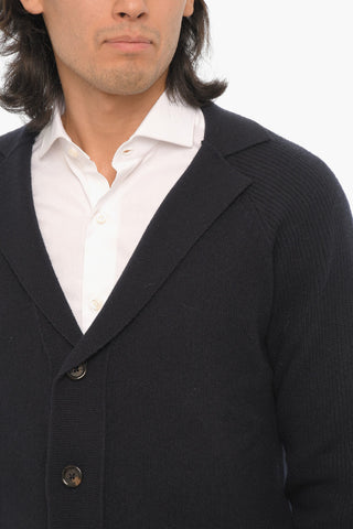 Solid Color Virgin Wool Cardigan