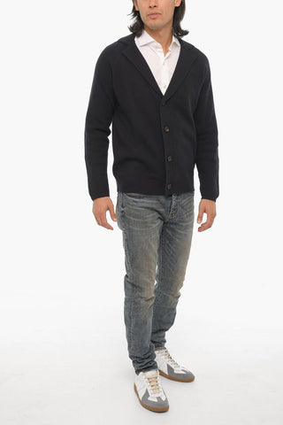 Solid Color Virgin Wool Cardigan