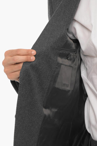 Virgin Wool 2-Buttons Suit with Flap Pockets