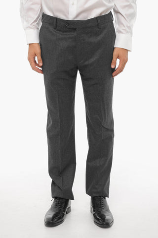 Virgin Wool 2-Buttons Suit with Flap Pockets