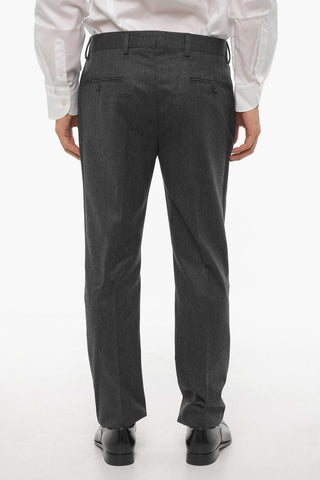 Virgin Wool 2-Buttons Suit with Flap Pockets