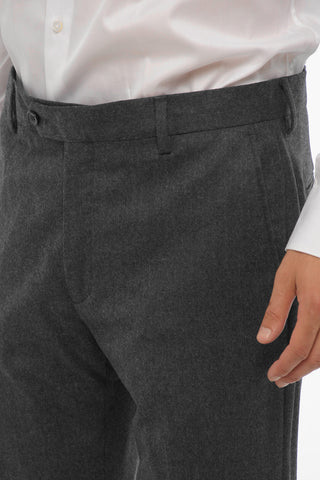 Virgin Wool 2-Buttons Suit with Flap Pockets