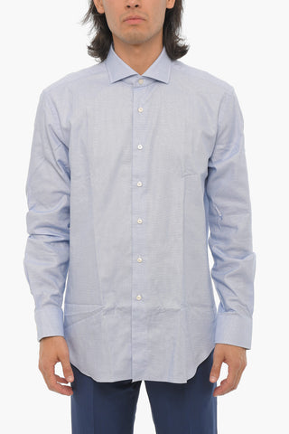 Spread Collar Cotton Shirt